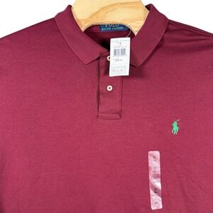Polo Ralph Lauren Polo Shirt Classic Mens XXL Wine Burgundy Long Sleeve Cotton